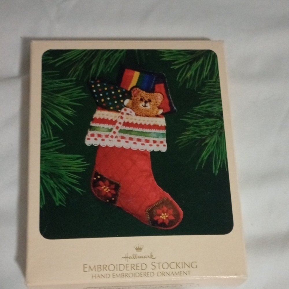 Hallmark Multicolor Embroidered Stocking Ornament